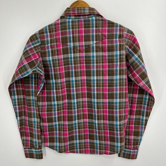 Wrangler Western Shirt Women's S Multicolor Plaid Print Pearl Snap Cowgirl - Picture 5 of 8